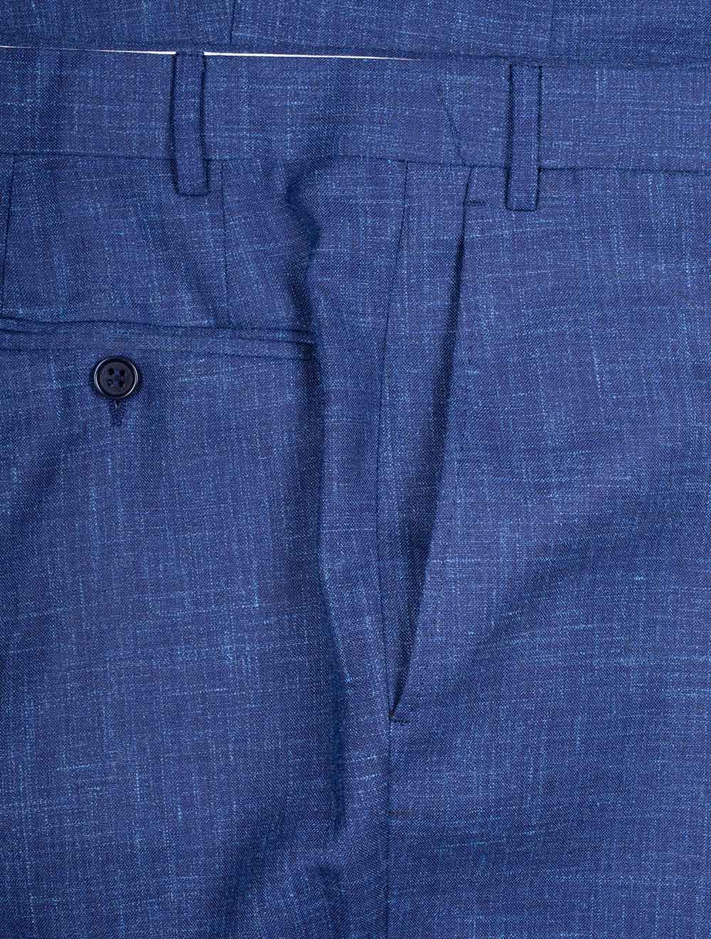 Unlined Wool Silk Linen Suit Blue