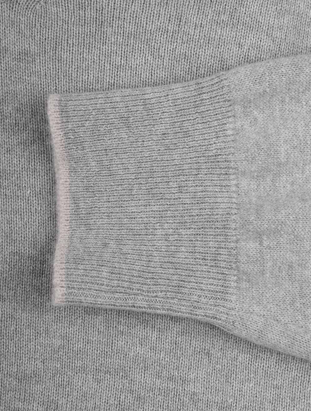 Gran Sasso Mock Zip Alcantara Knitwear Grey AI5