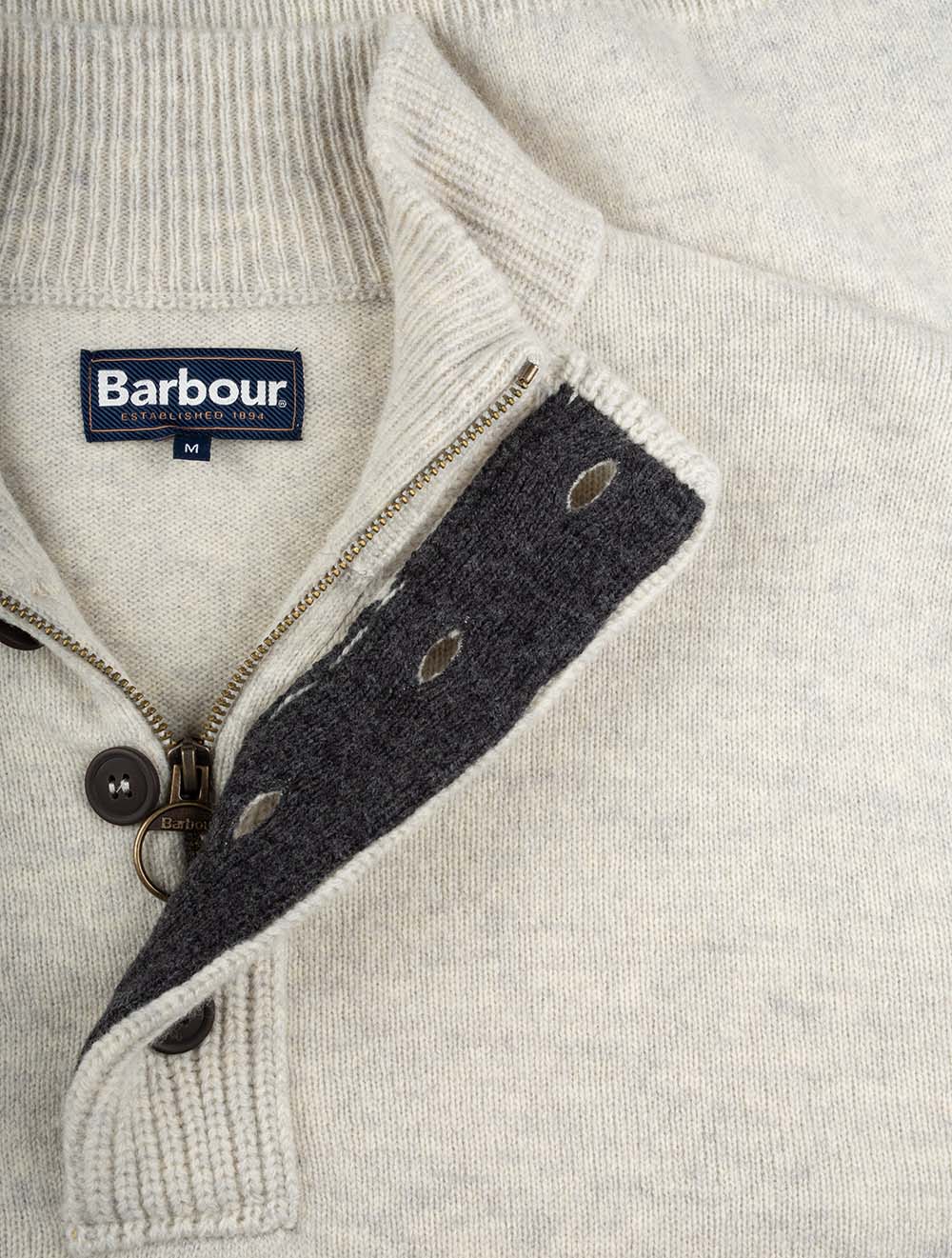 Barbour Essential Patch Half Zip Pearl AI3