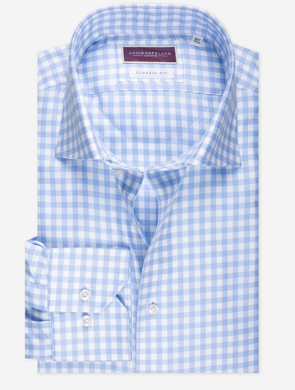 Chemise à carreaux vichy classique bleu clair