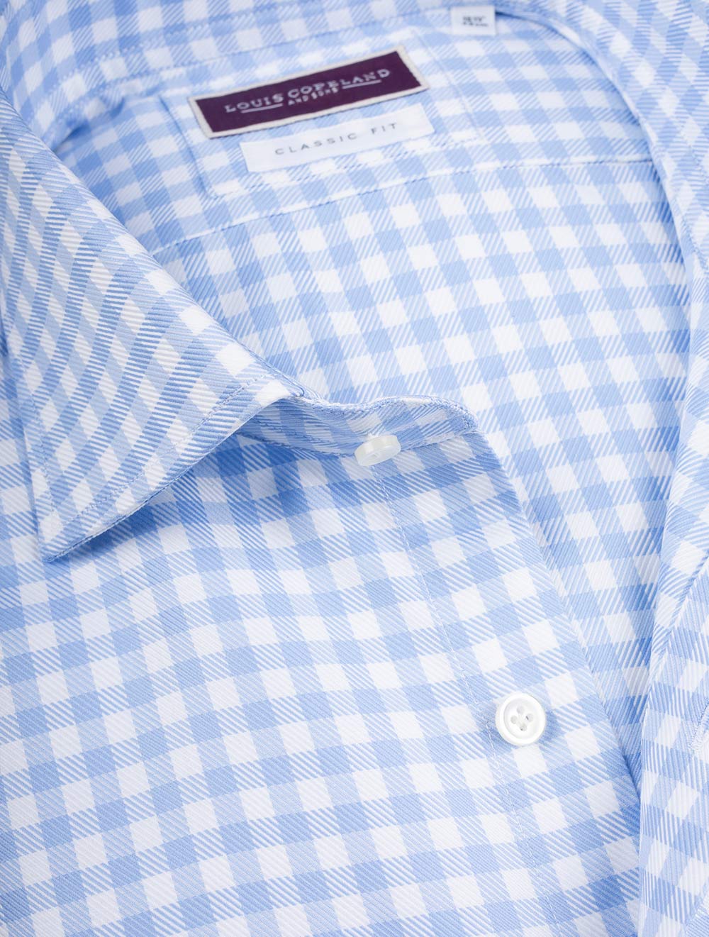 Chemise à carreaux vichy classique bleu clair