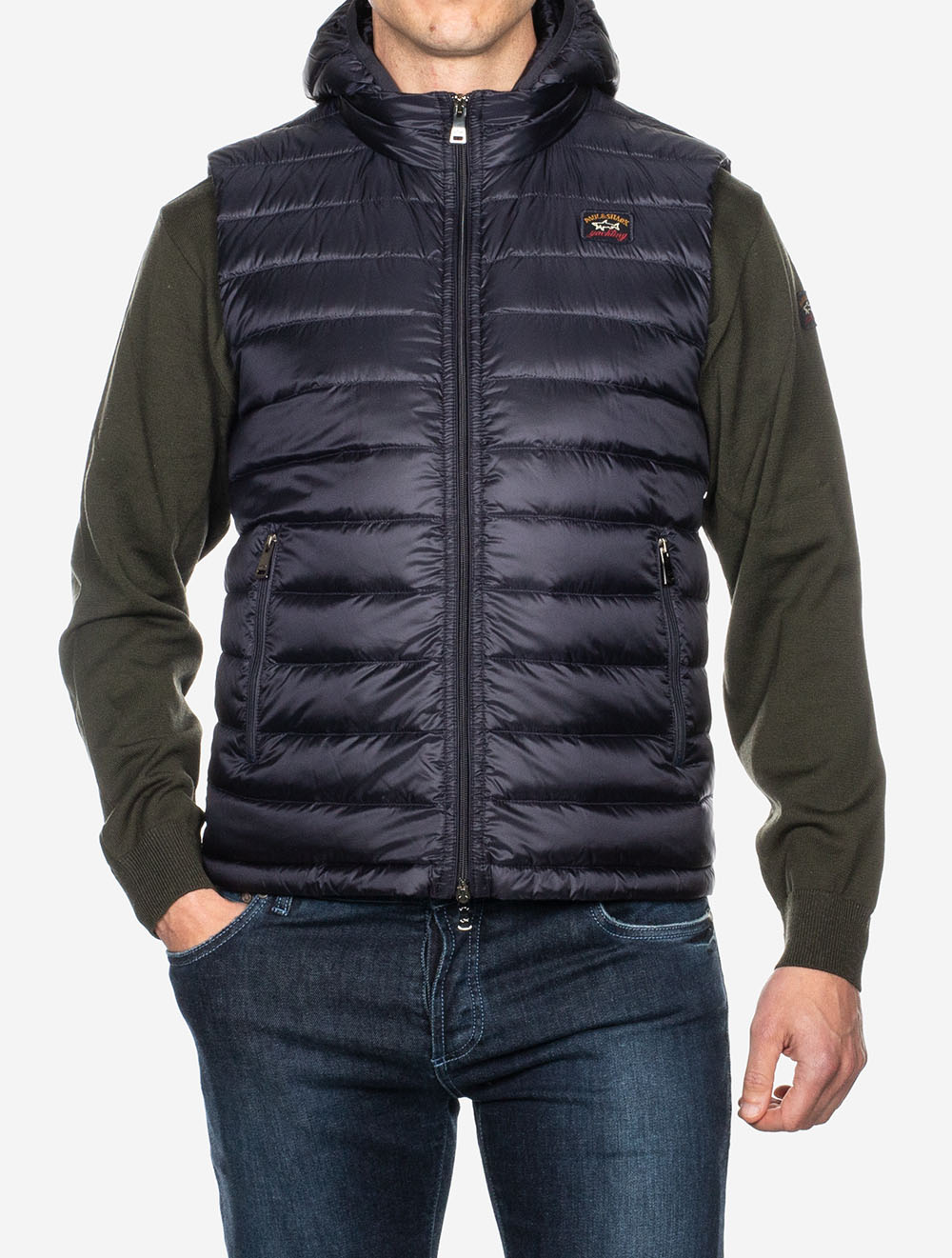 Paul And Shark Hooded Gilet Navy AI1