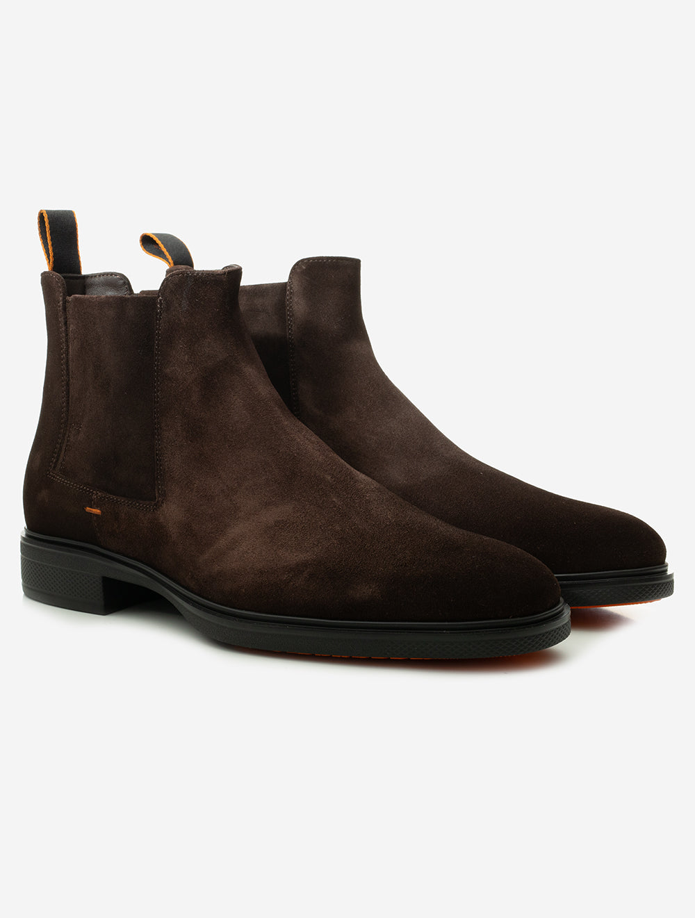 Santoni Suede Chelsea Boot Brown MI