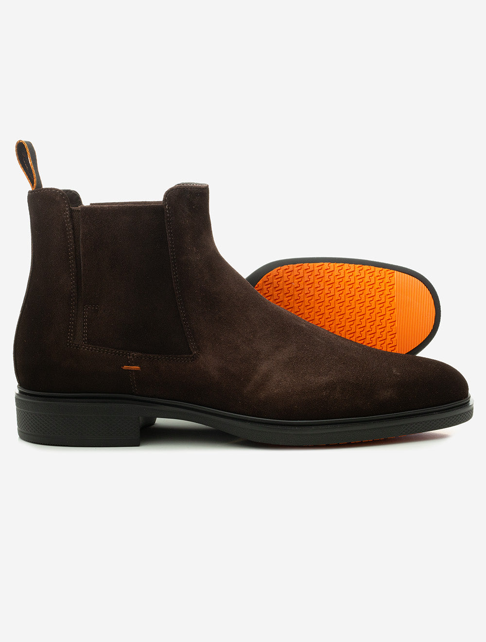 Santoni Suede Chelsea Boot Brown AI1