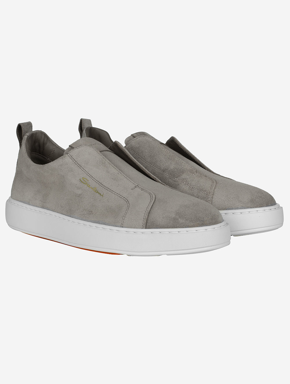 Santoni Suede Slip On Sneaker Grey MI