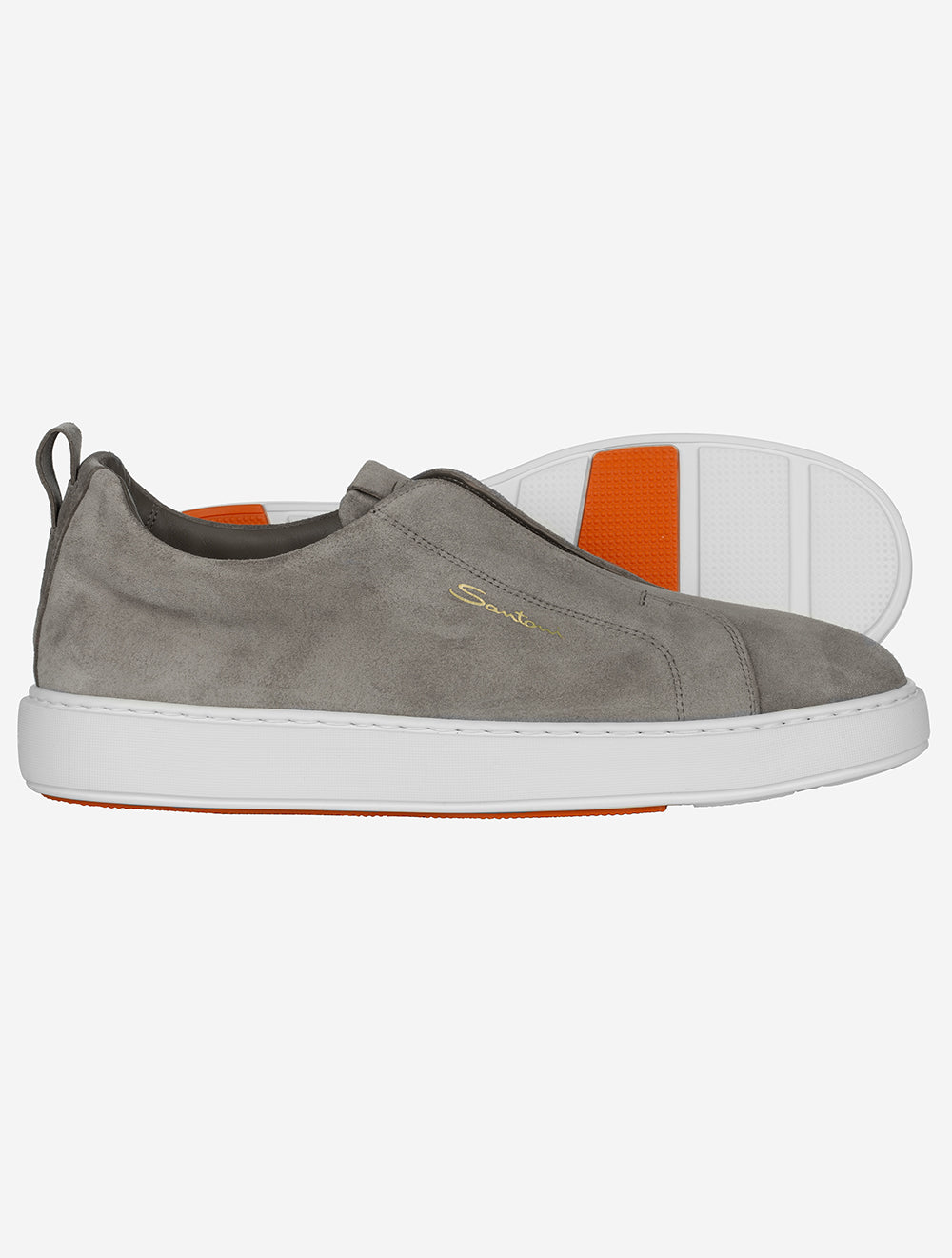 Santoni Suede Slip On Sneaker Grey AI1