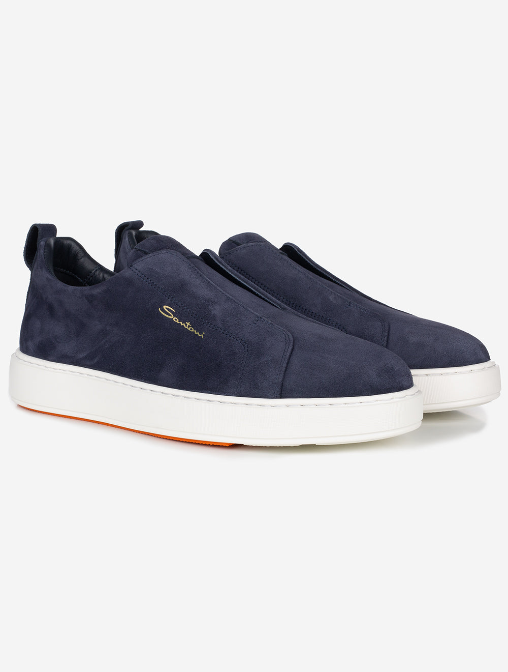 Santoni Suede Slip On Sneaker Blue MI