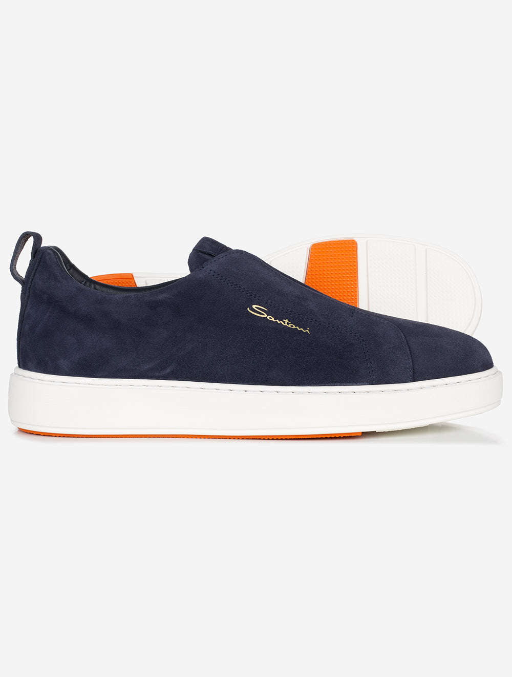 Santoni Suede Slip On Sneaker Blue AI1