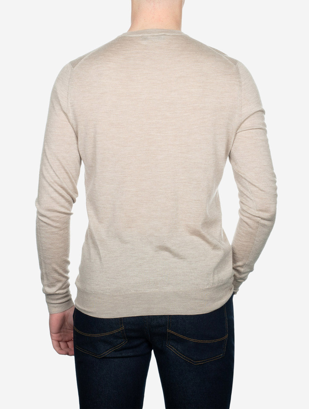 Fedeli Crew Neck Long Sleeve Sweater Beige AI2