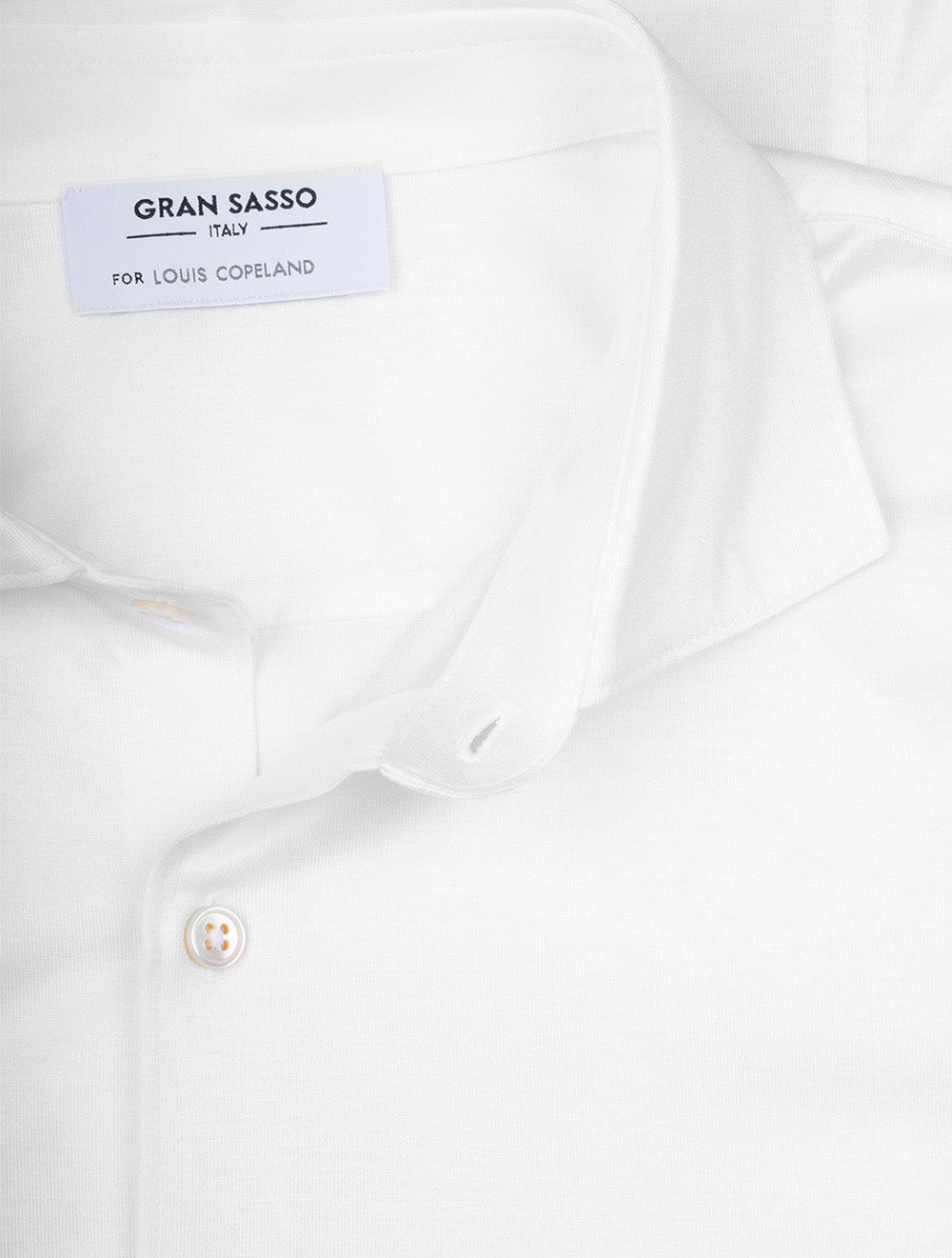 Gran Sasso Stretch Polo Jersey Shirt Pure White AI3