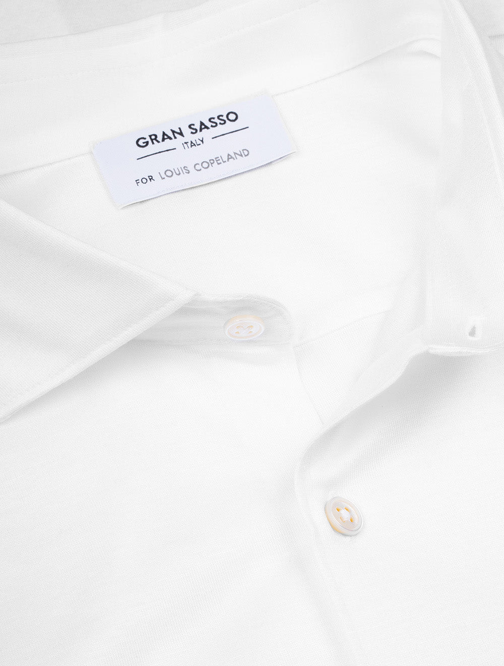 Gran Sasso Stretch Polo Jersey Shirt Pure White AI4