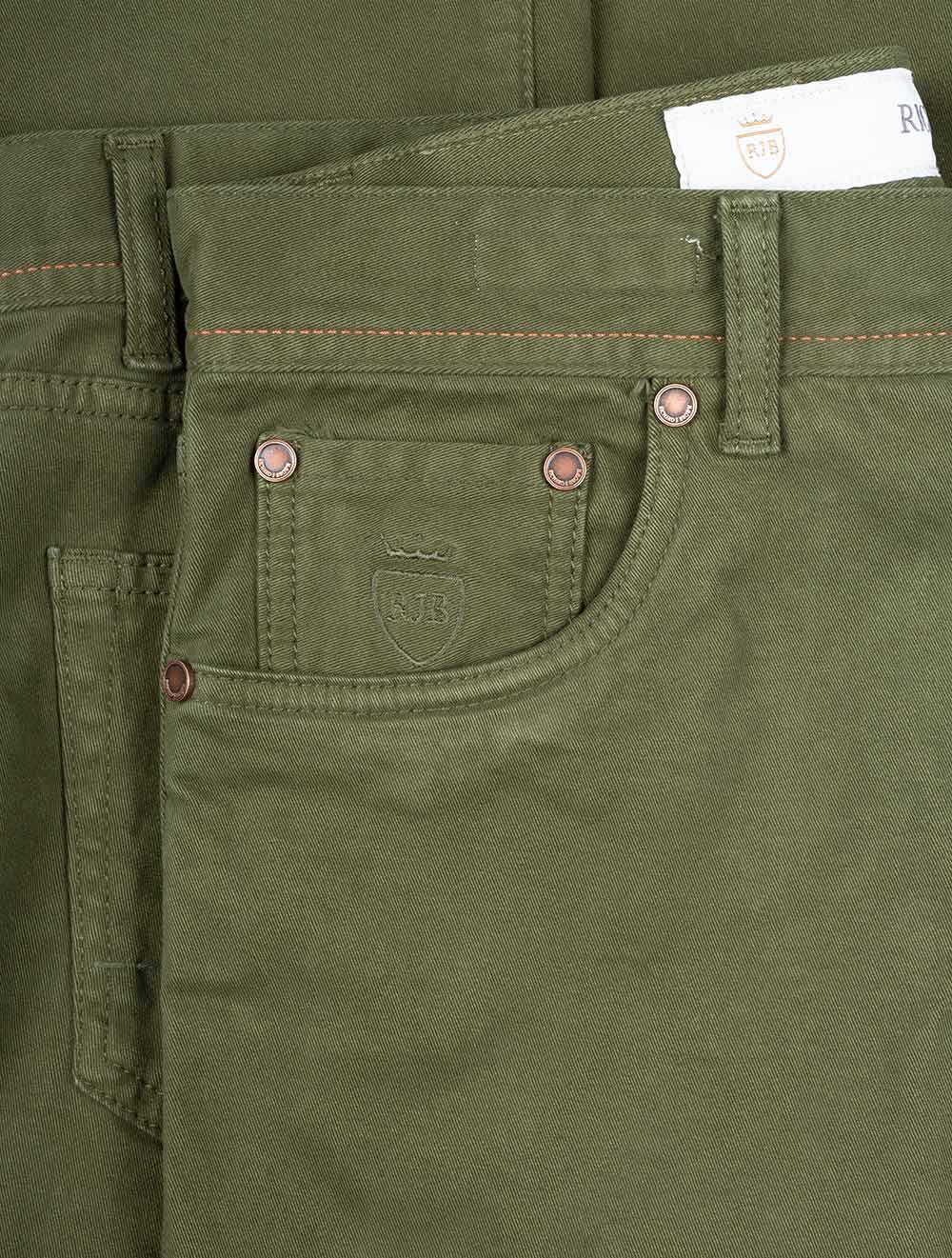 Richard J Brown Luxury Denim Cashmere Jean Olive Green AI2