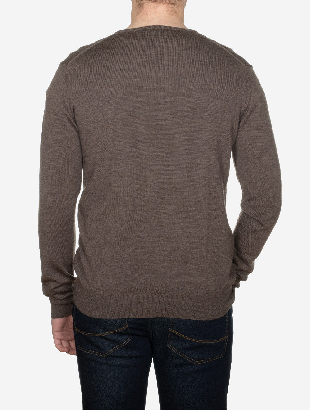 Merino Wool V Neck Brown