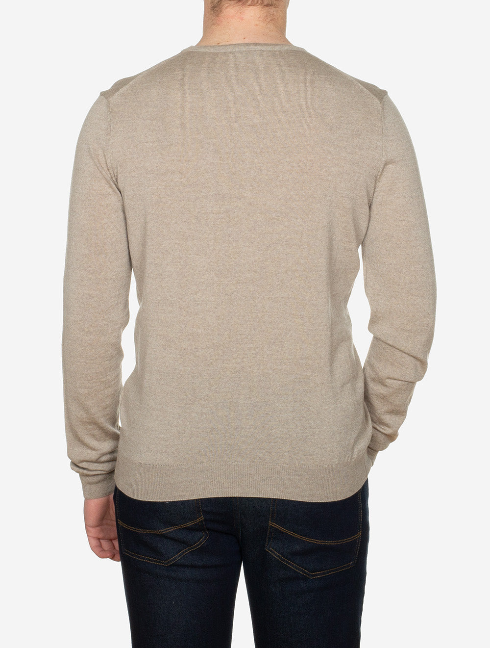 Stenstroms Merino Wool Crew Neck Jumper Beige AI2