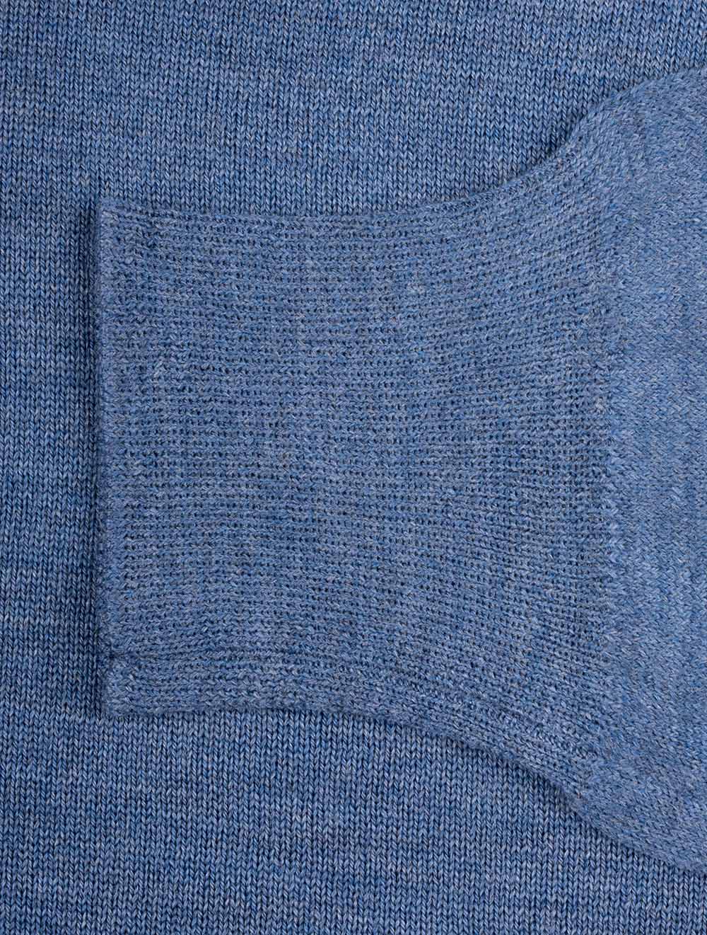 Louis Copeland Half Zip Mock Neck Jumper Blue AI5