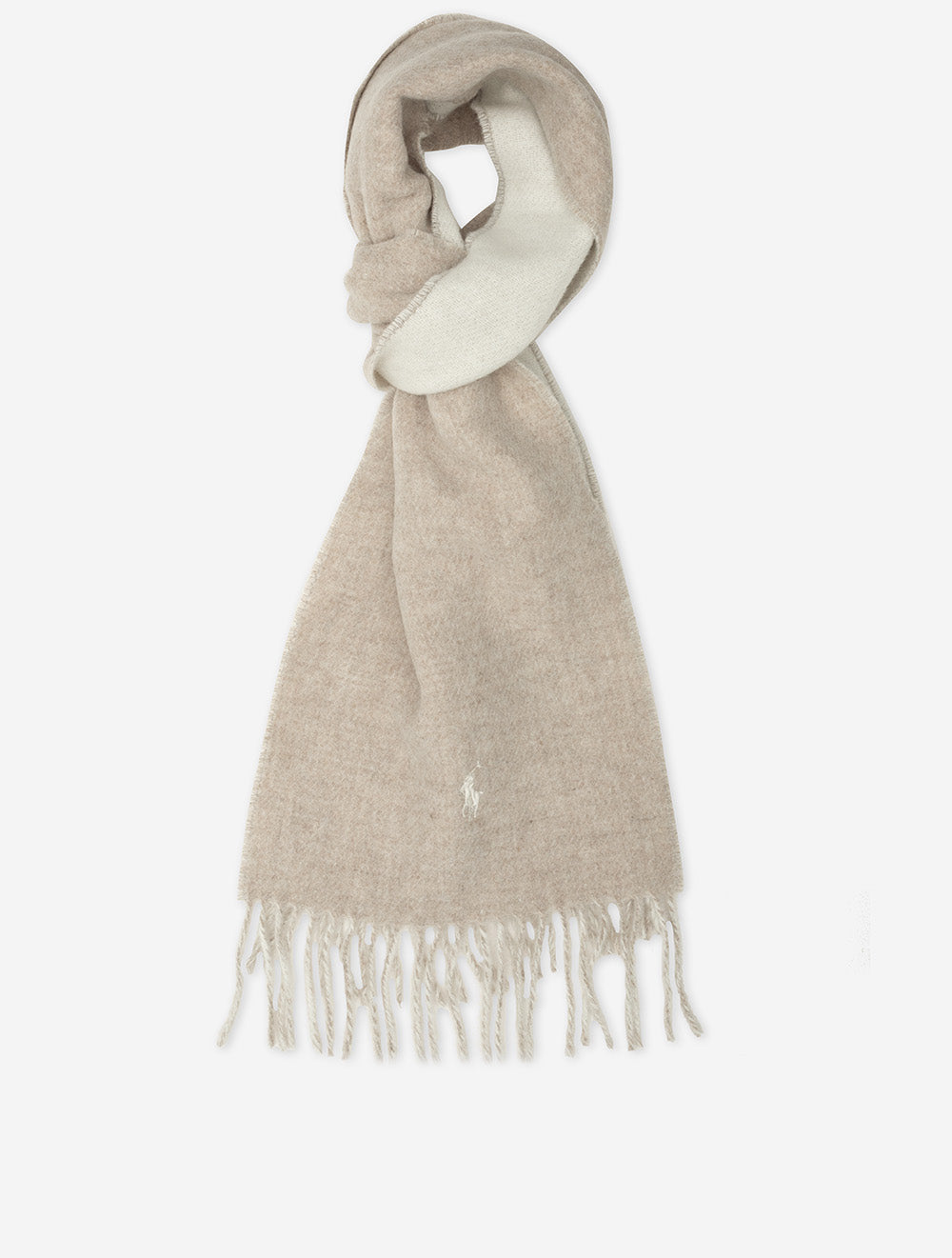 Ralph Lauren Reversible Wool Scarf Beige MI