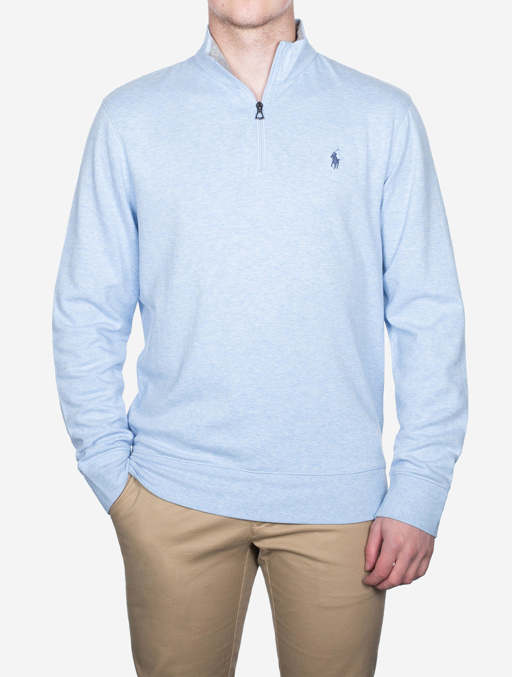 Ralph Lauren Double Knit Half Zip Jersey Blue AI1