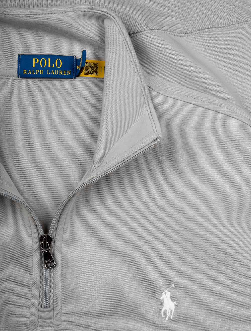 Ralph Lauren Double Knit Quarter Zip Grey AI3