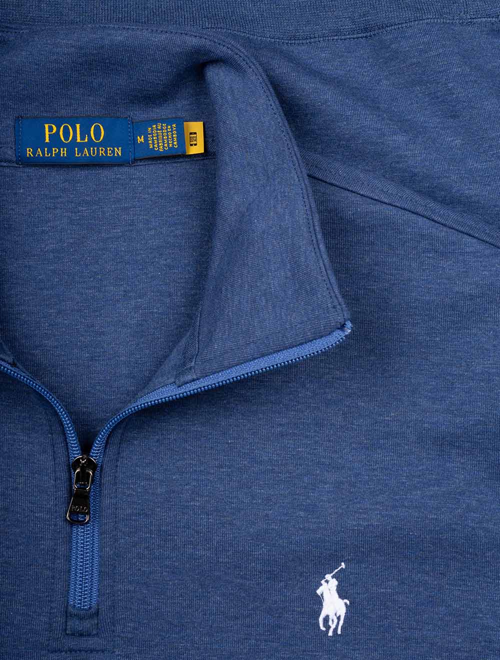 Ralph Lauren Double Knit Quarter Zip Blue AI1