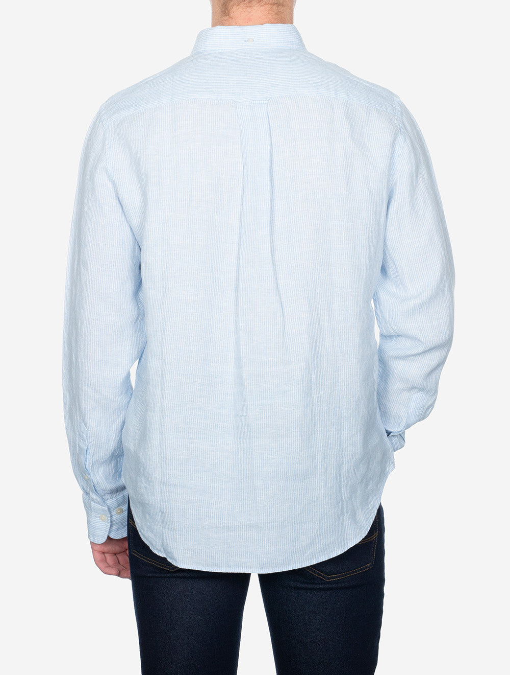 Regular Linen Stripe Shirt Capri Blue