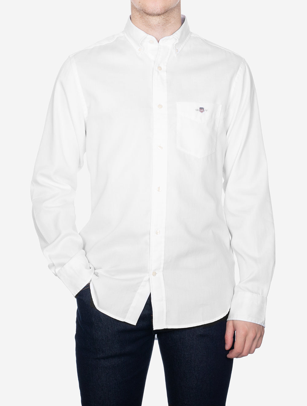 Gant Regular Honeycomb Texture Shirt White AI1