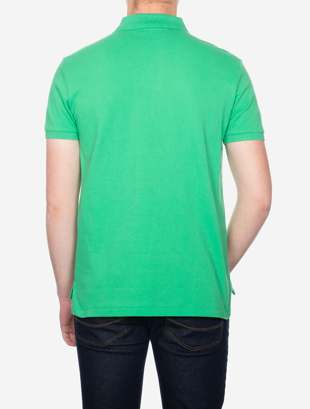 Custom Slim Fit Mesh Polo Shirt Green Ash