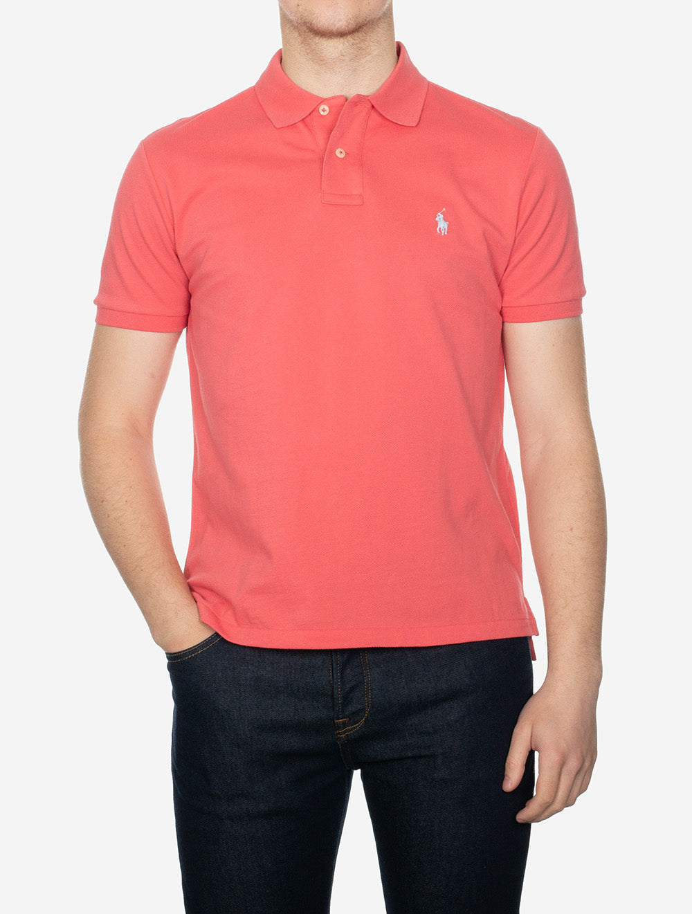 Custom Slim Fit Mesh Polo Shirt Red