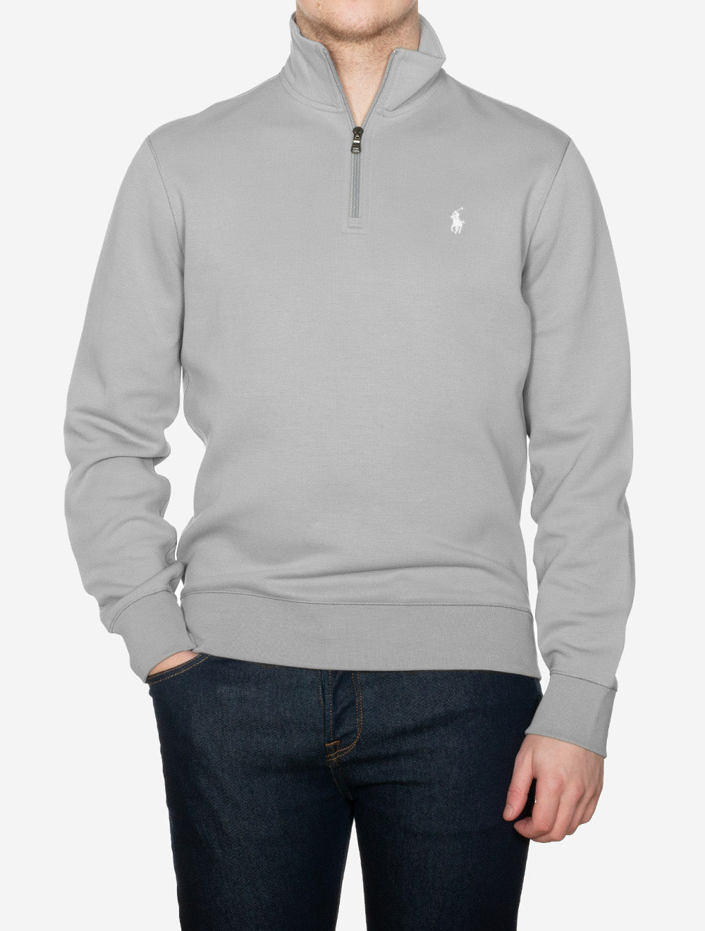 Ralph Lauren Double Knit Quarter Zip Grey AI1