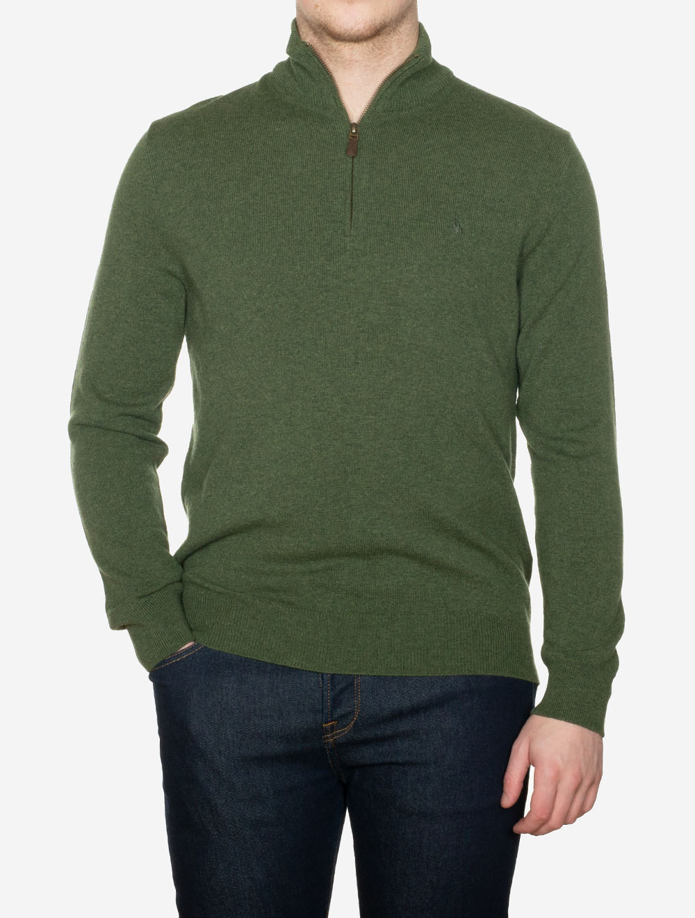 Ralph Lauren Wool Quarter Zip Jumper Green AI1