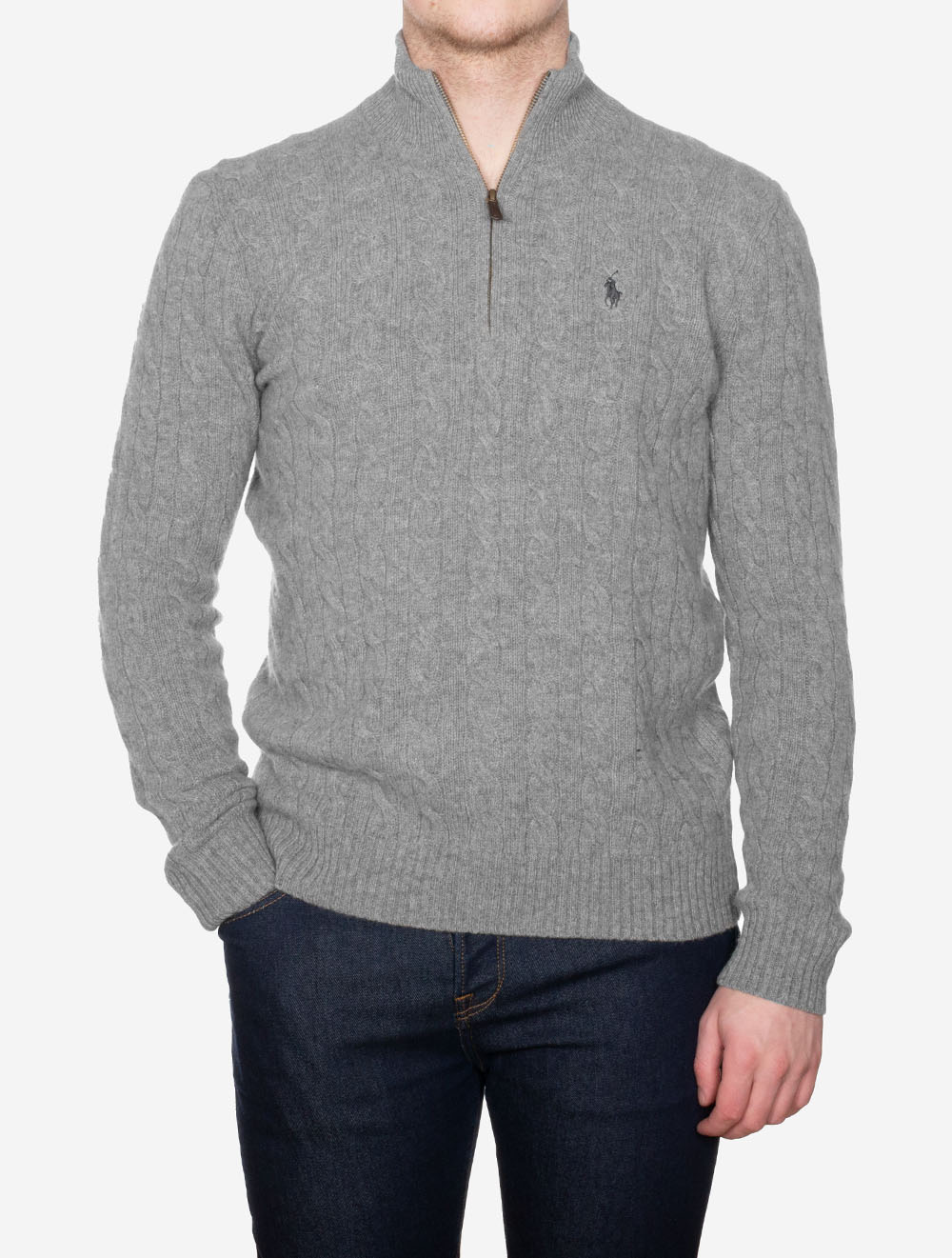 Ralph Lauren Cable Knit HZ Jumper Grey AI1