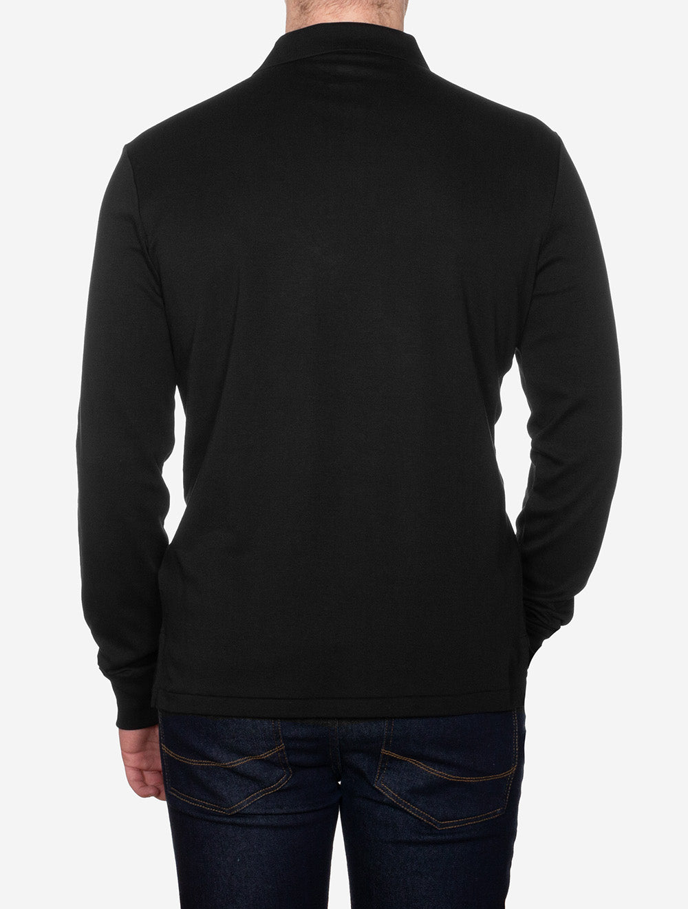 Ralph Lauren Slim Fit Pima Long Sleeve Polo Black AI2