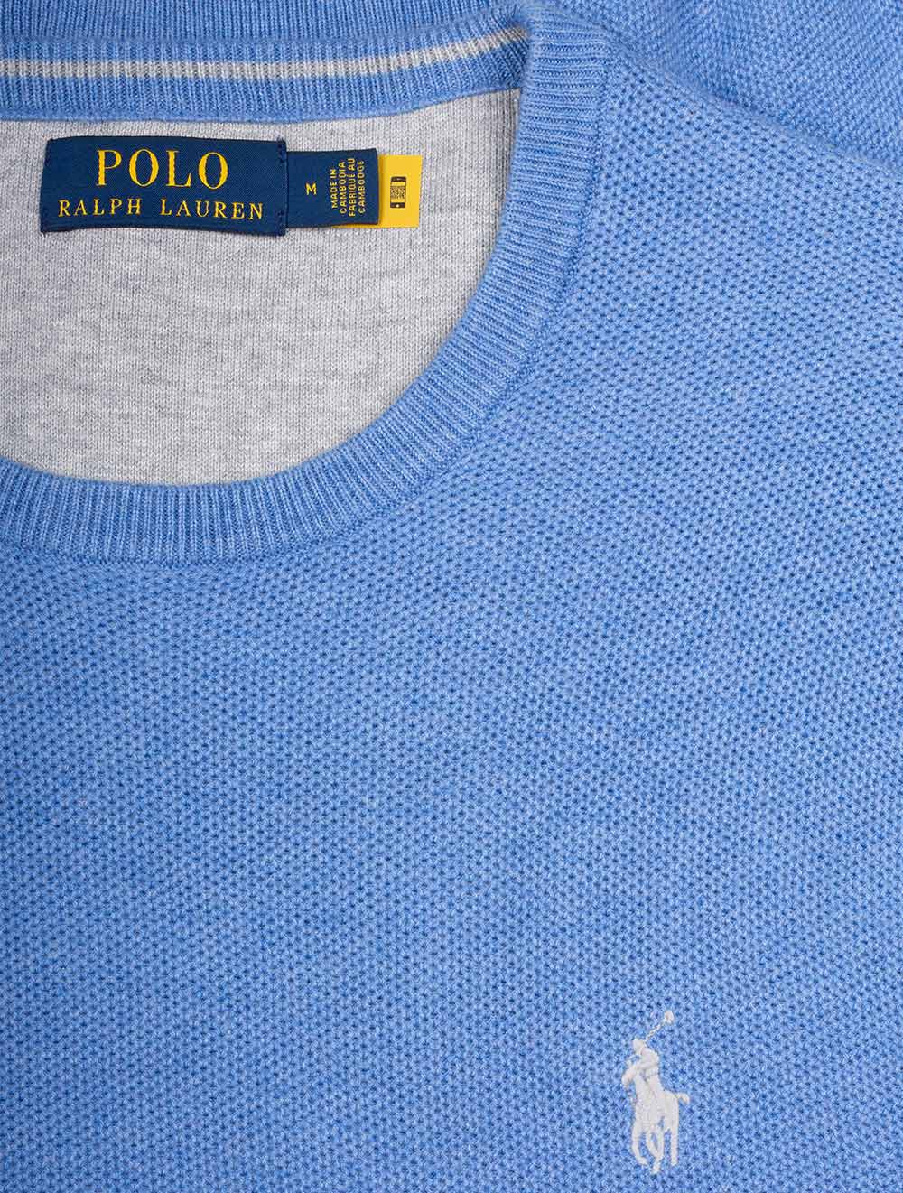 Ralph Lauren Pique Crew Neck Pullover Blue AI3