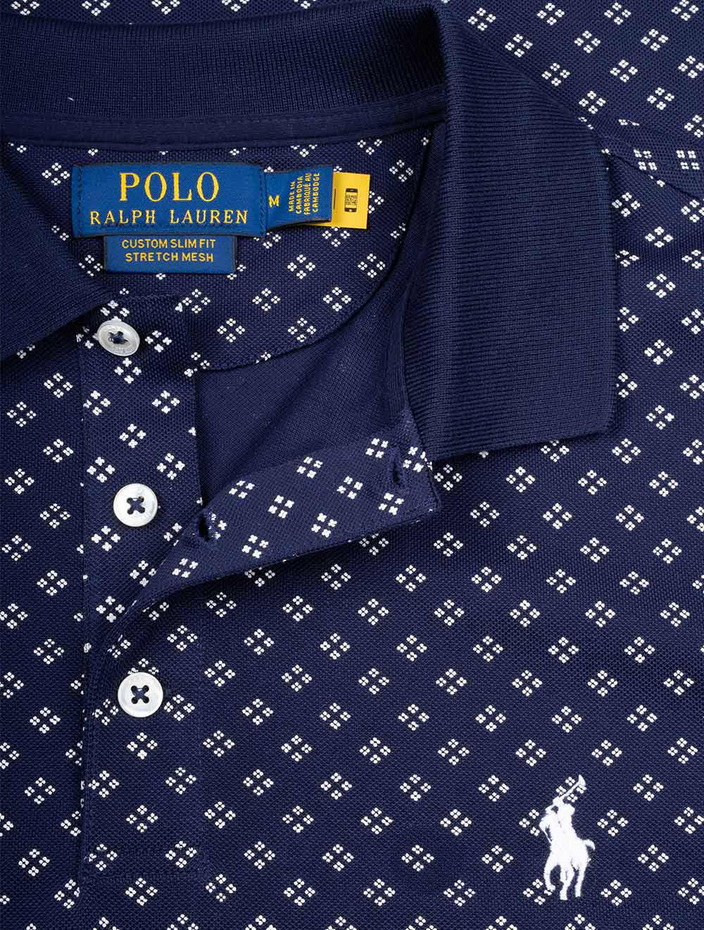 Ralph Lauren Diamond Dots Polo Shirt Cruise Navy AI3