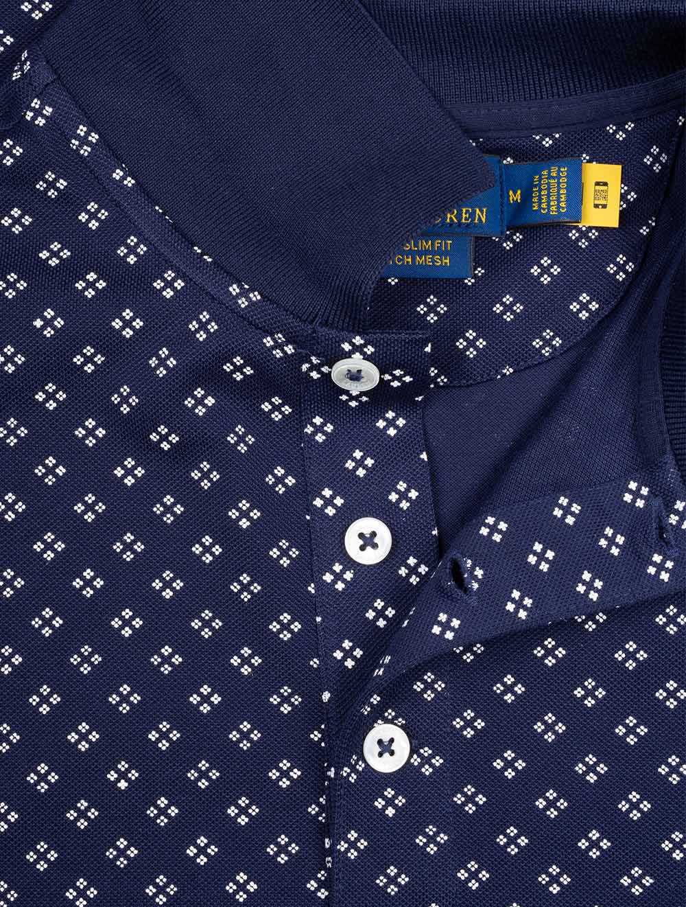 Ralph Lauren Diamond Dots Polo Shirt Cruise Navy AI5