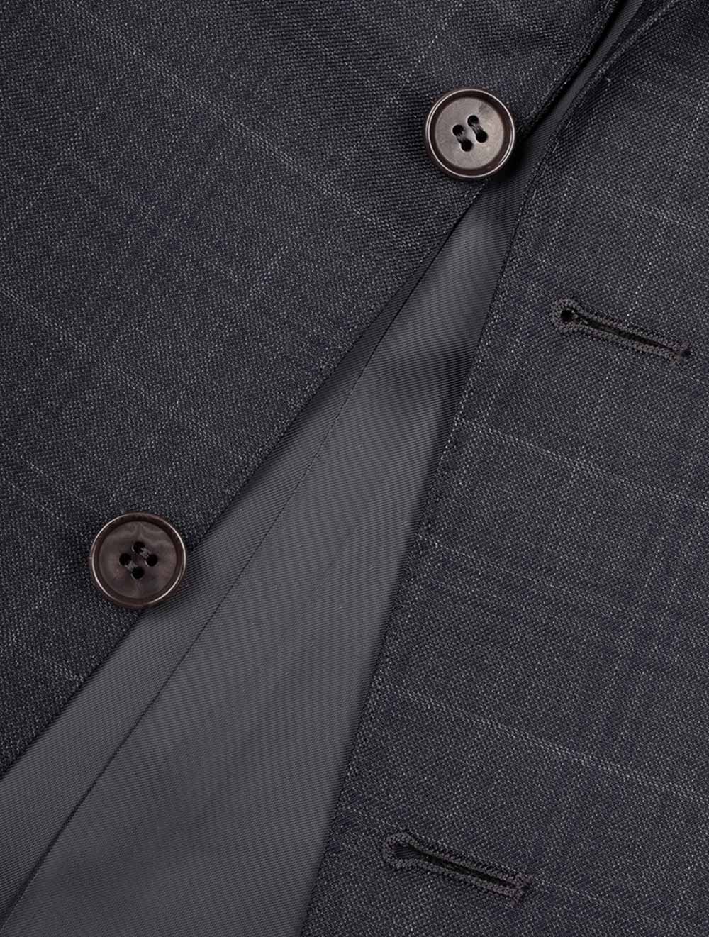 Canali Over-Check Suit Charcoal Grey AI2