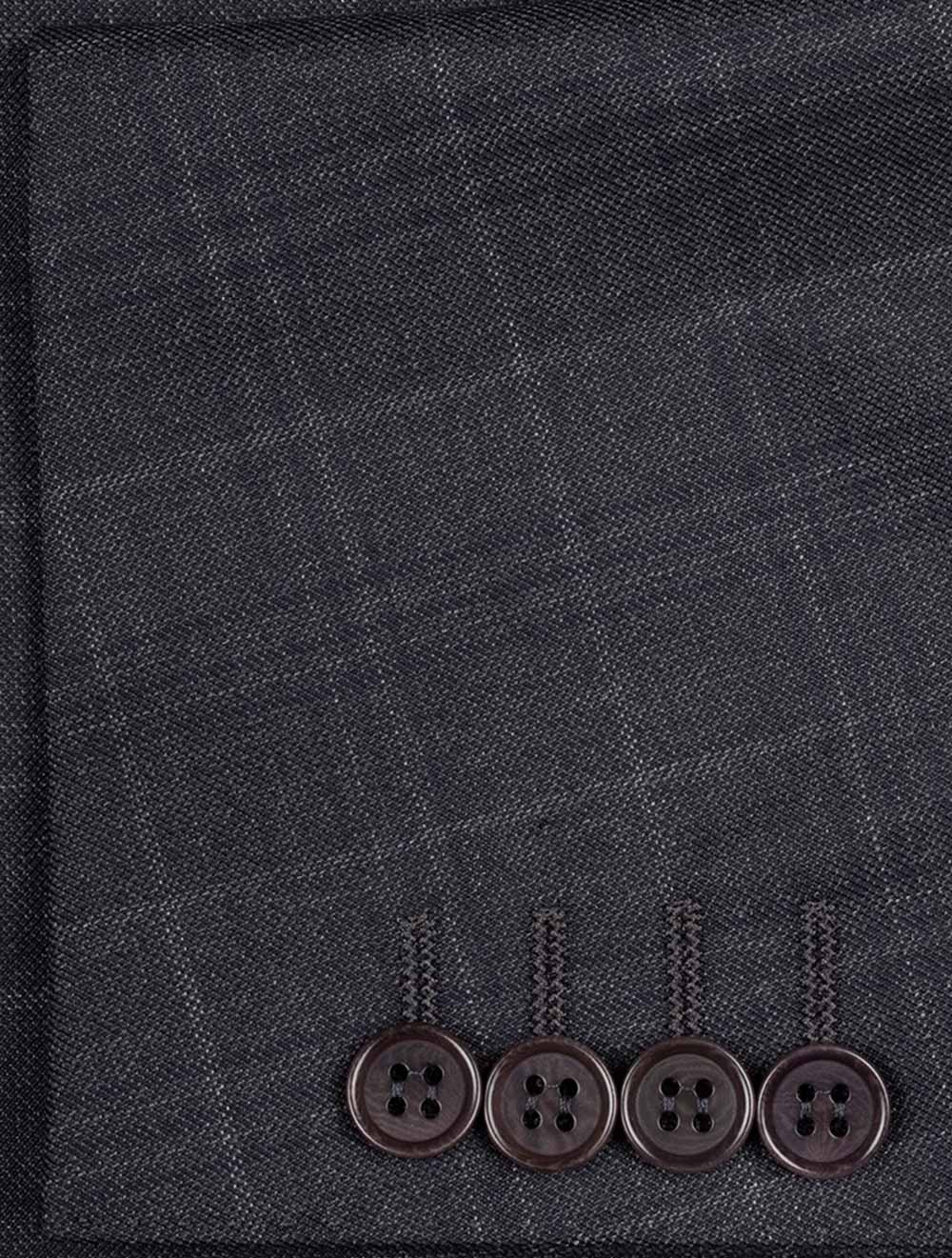 Canali Over-Check Suit Charcoal Grey AI3