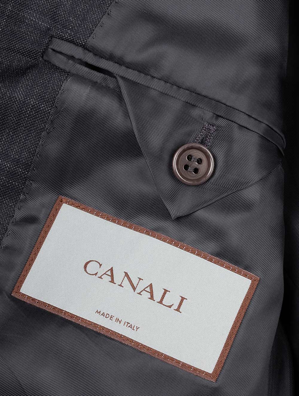 Canali Over-Check Suit Charcoal Grey AI4