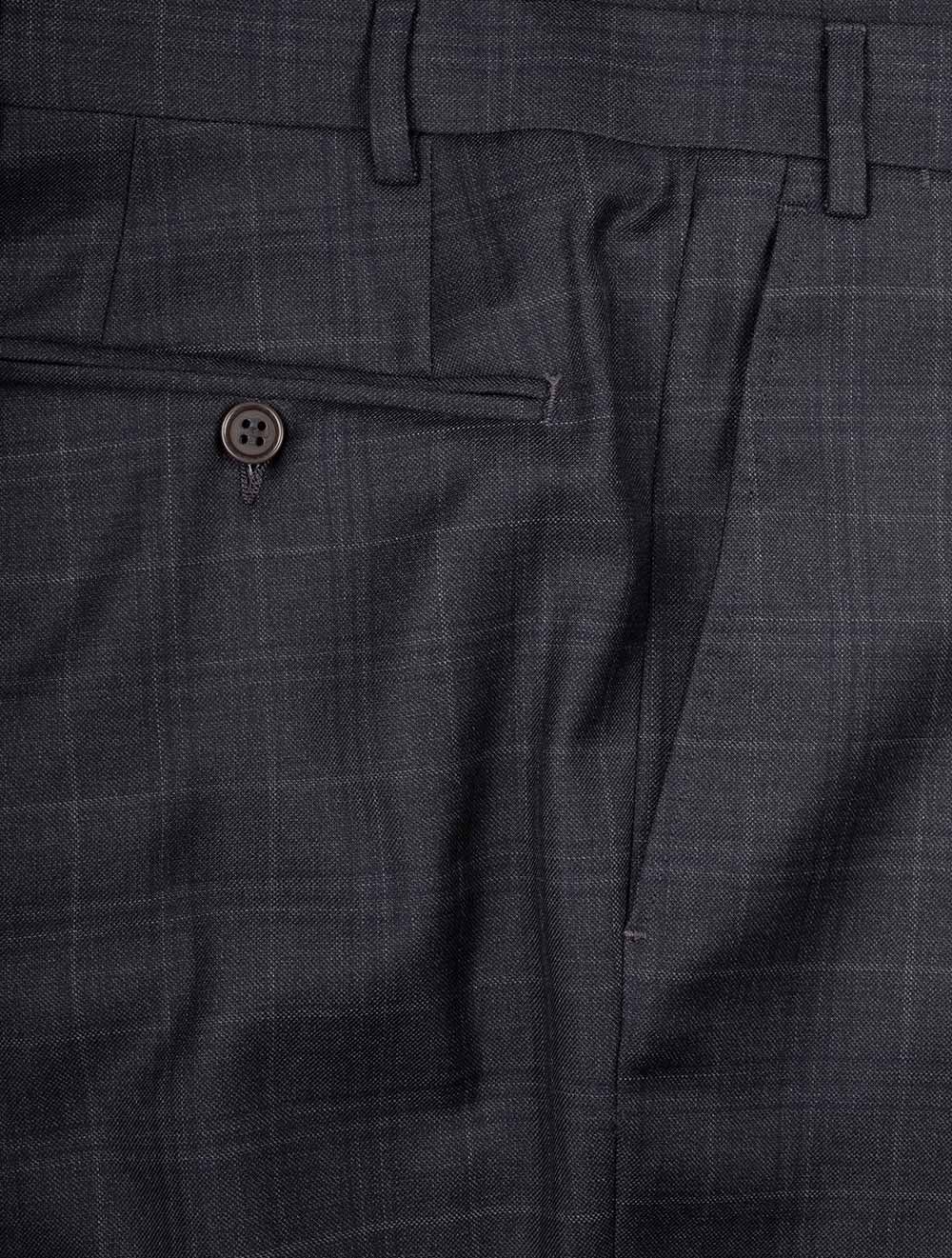 Canali Over-Check Suit Charcoal Grey AI5