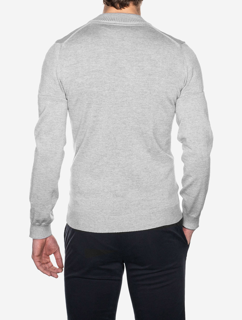 Stenstroms Grey Half Zip Merino Wool Jumper AI2