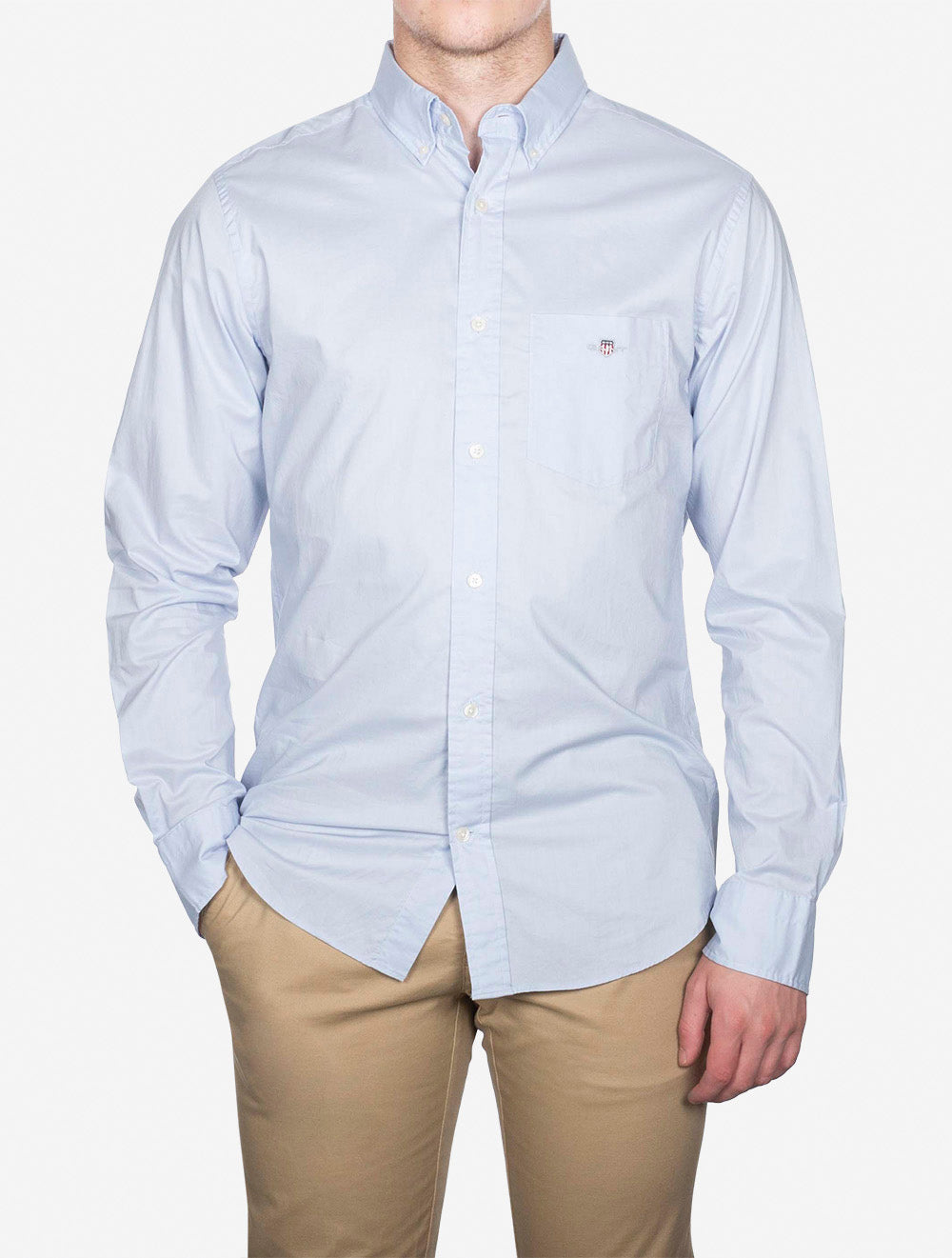 Chemise en popeline régulière bleu clair