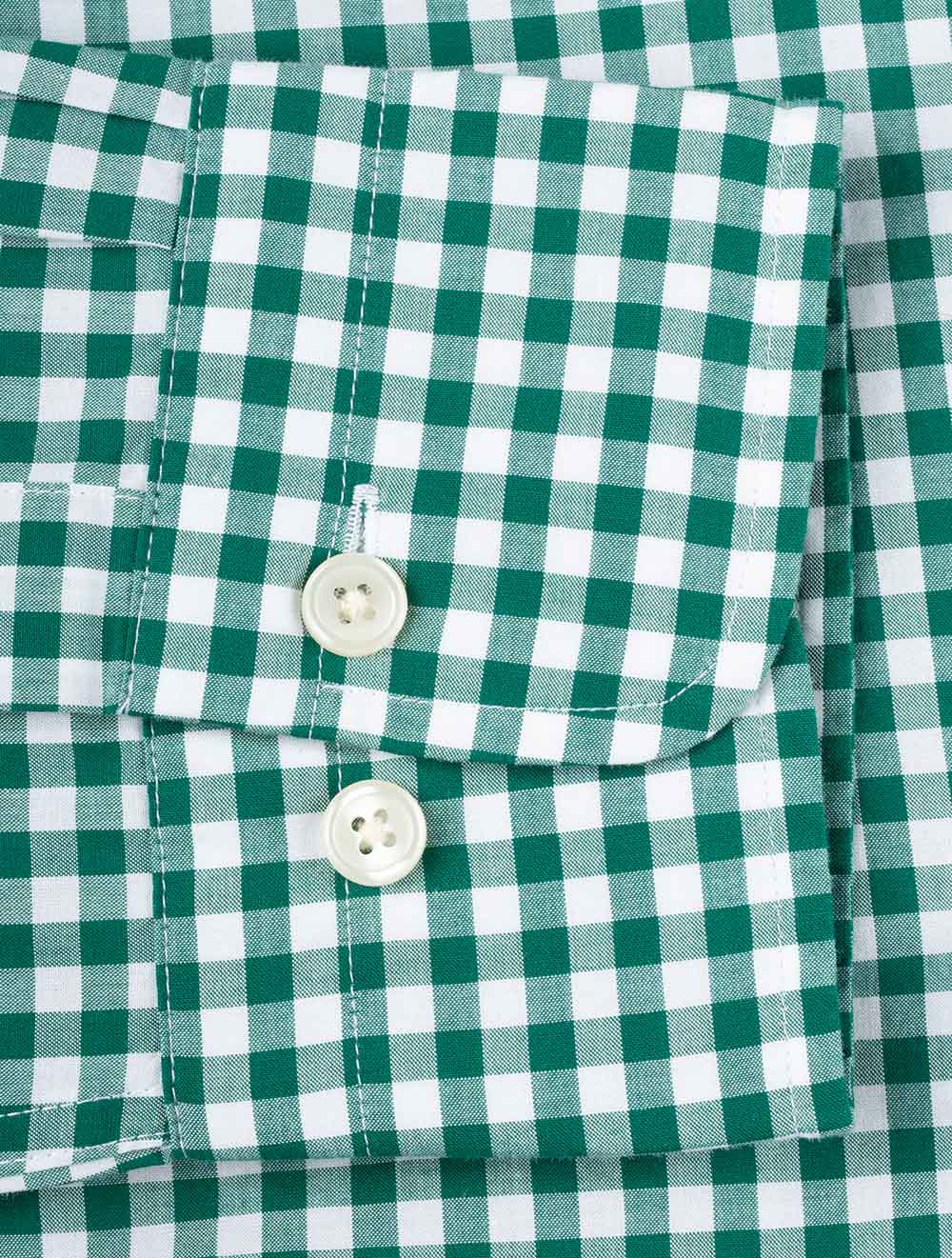 Regular Fit Poplin Gingham Shirt Deep Forest Green