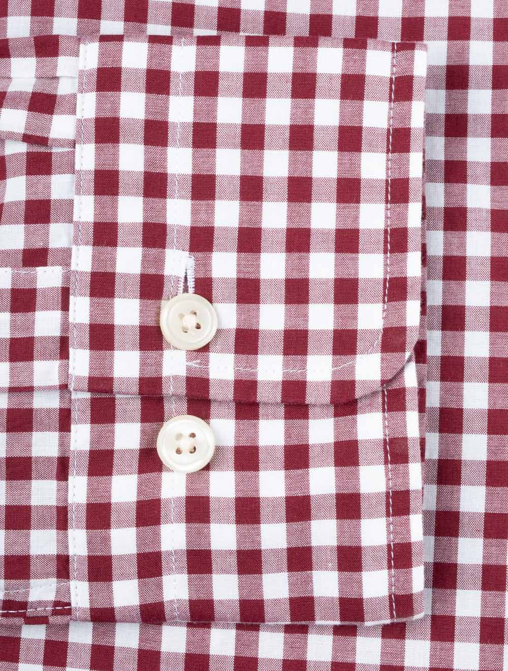 Regular Fit Poplin Gingham Shirt Wine Red