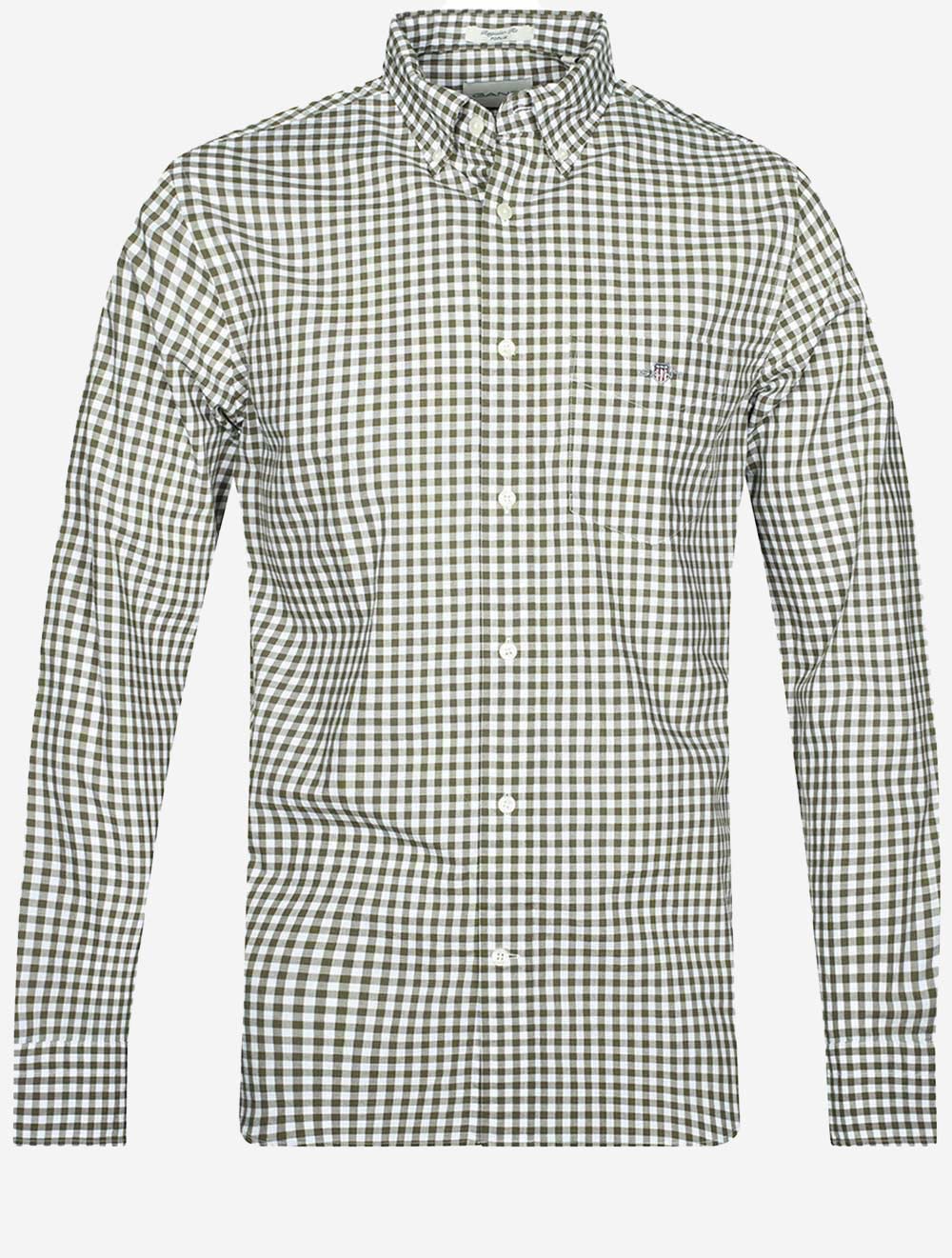 Gant Regular Fit Poplin Gingham Shirt Juniper Green MI