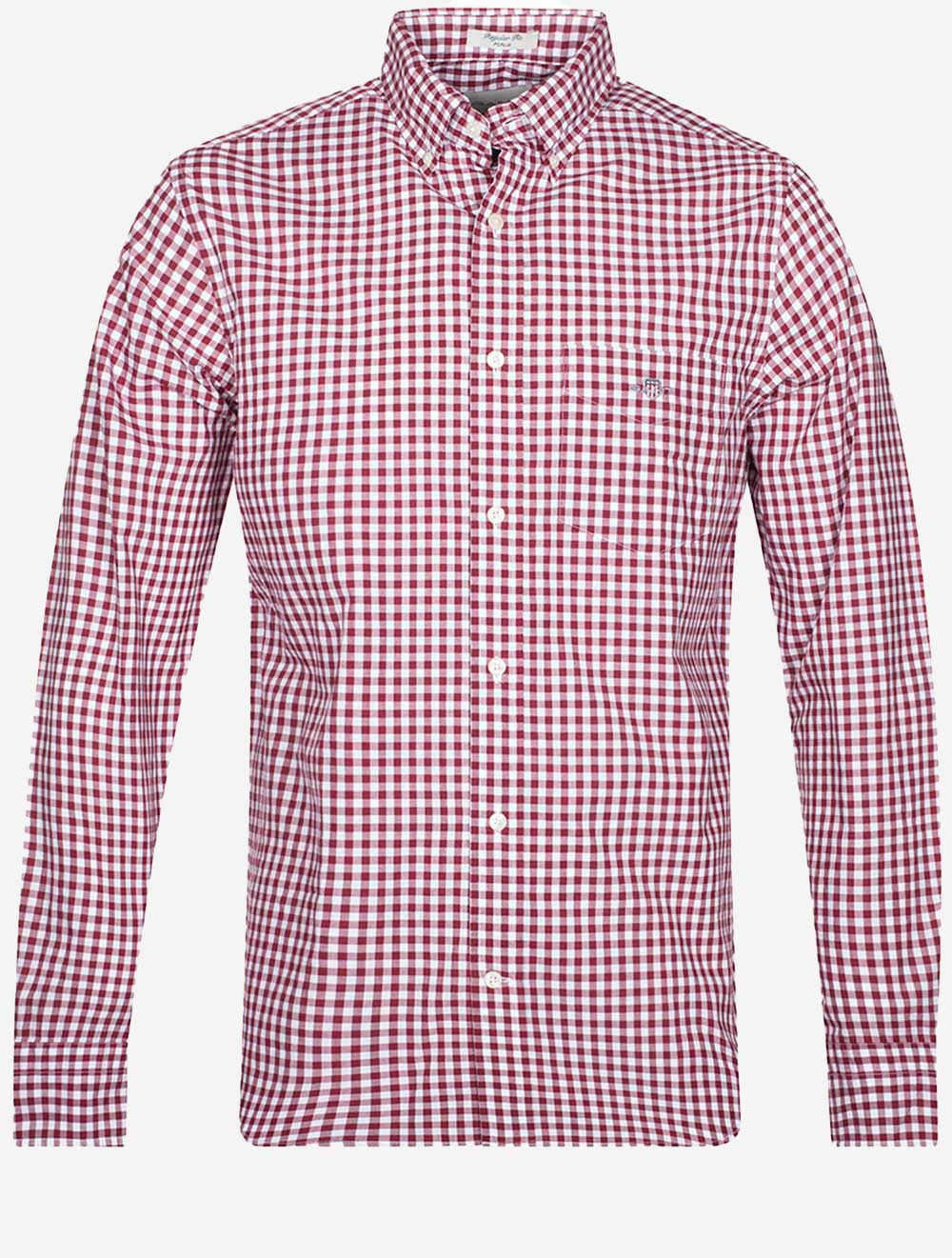 Gant Regular Fit Poplin Gingham Shirt Plumped Red MI