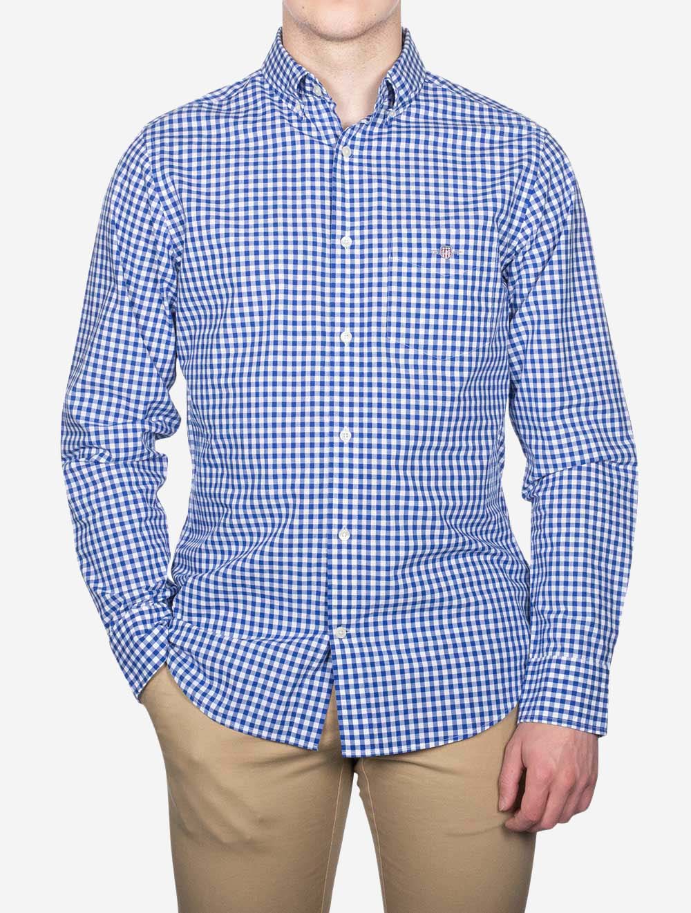 Regular Fit Poplin Gingham Shirt College Blue