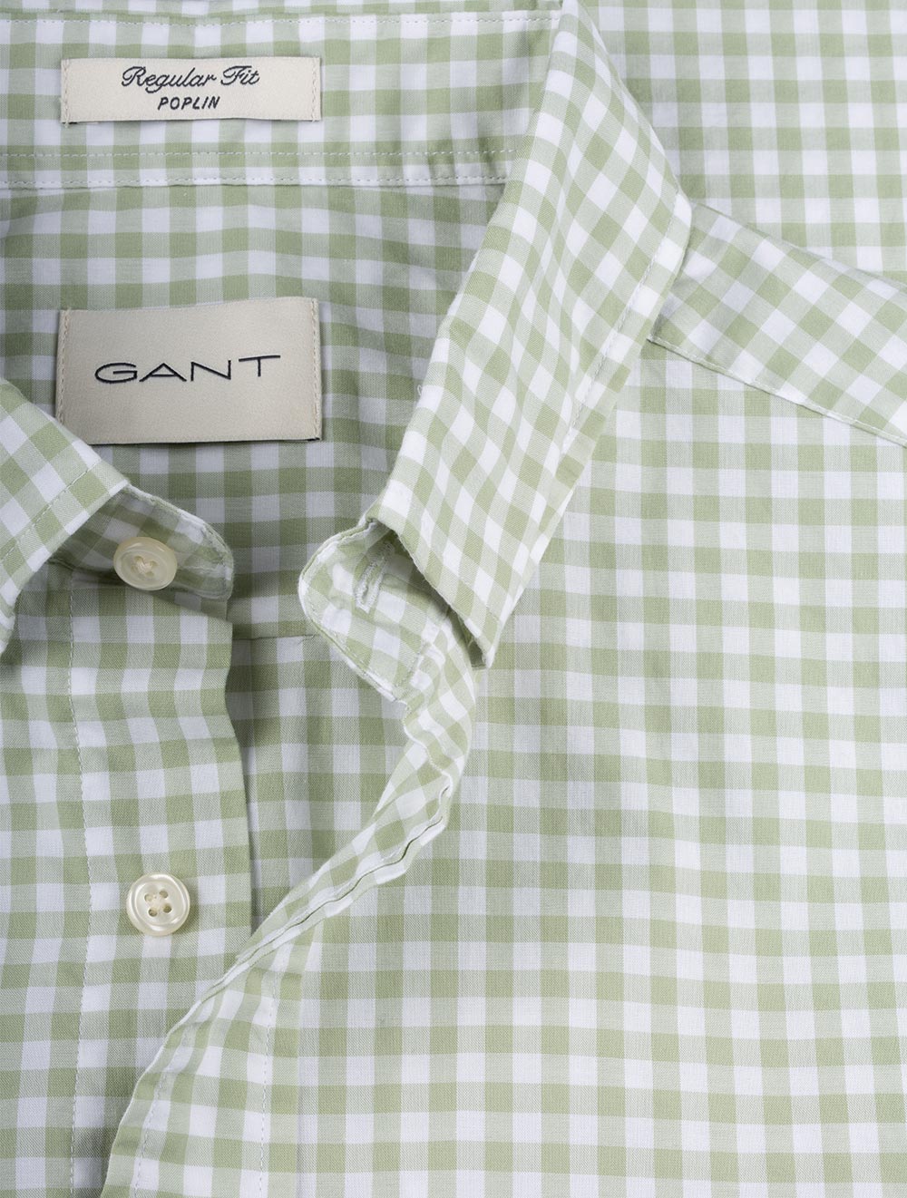 Regular Fit Poplin Gingham Shirt Milky Matcha