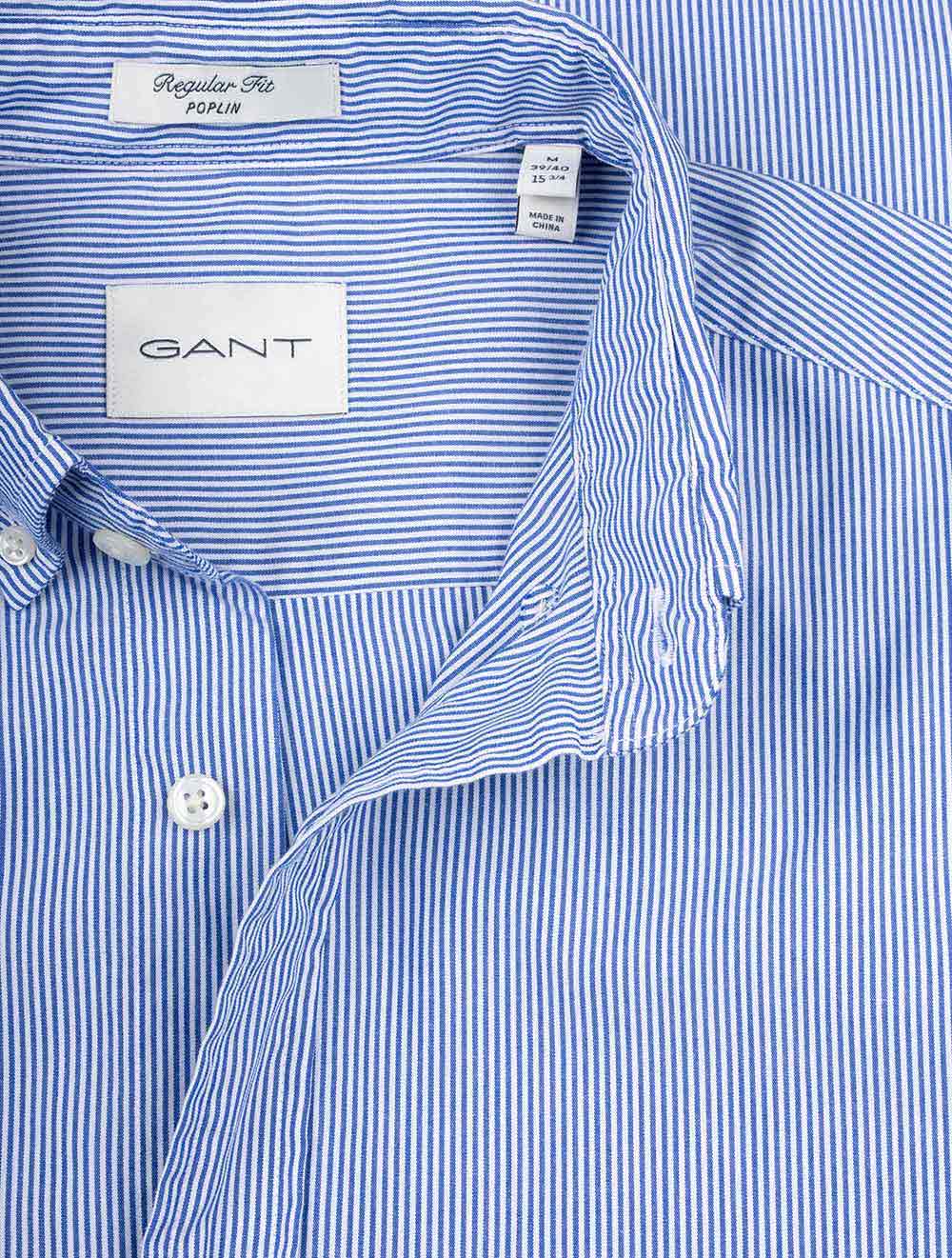 Regular Poplin Banker Shirt College Blue