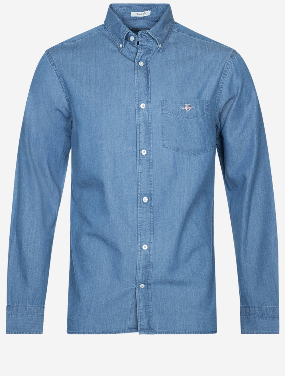 Indigo Buttondown Regular Fit Semi Light Blue