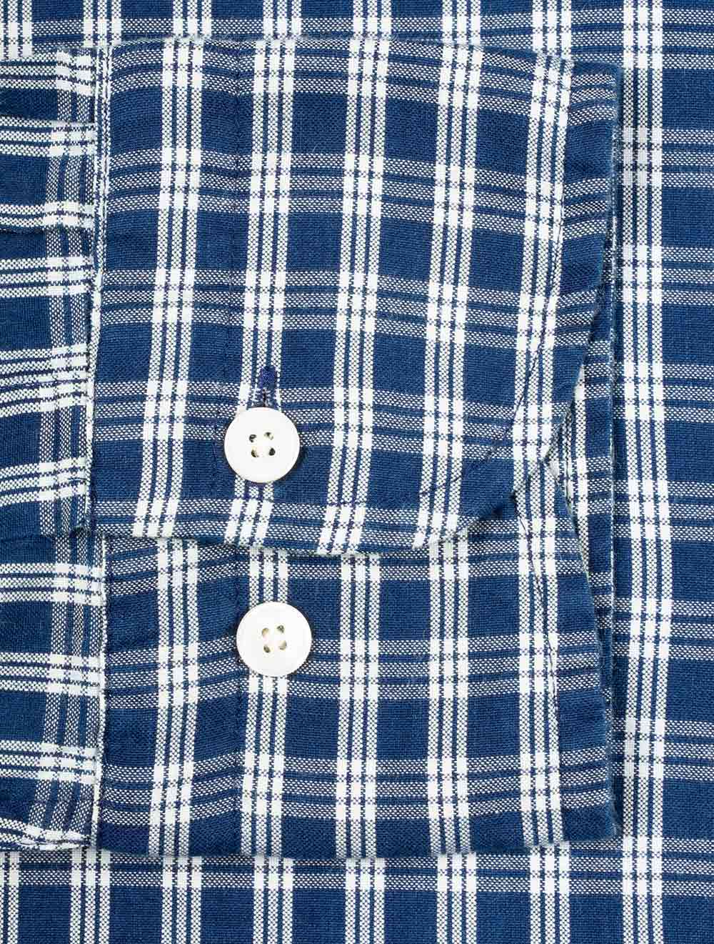 Gant Regular Fit Ingigo Micro check Shirt Indigo AI4