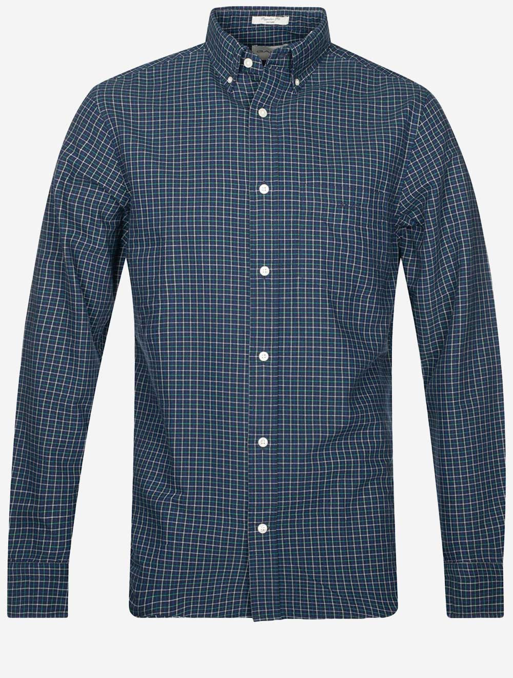 Gant Regular Tattersall Oxford Shirt Marine | Stylish Men's Casual ...